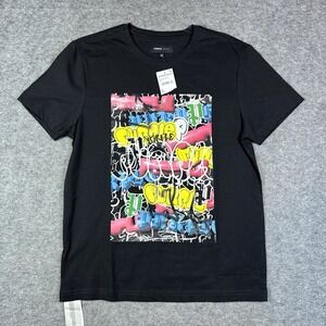 Purple Brand T Shirt Mens Medium Black Graffiti Streetwear Rap Street